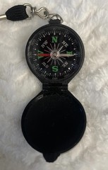 Compass Impact Resistant Plastic Case 1.75” Diameter With Lanyard & Clam Clip