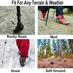 Trekking Poles Tips Set – Pack of 6 to 8 Replacement Rubber Trek Cane Foot_6pcs