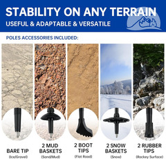 Collapsible Trekking Poles for Hiking 2 Pack – Adjustable Aluminum Hiking Poles,