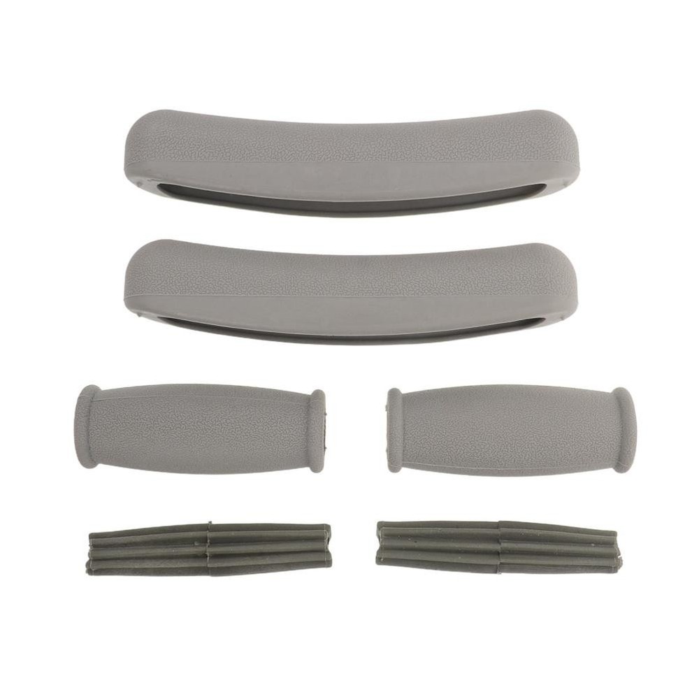 1 Set Reusable Grey Rubber Crutch Hand Grips and Armpit Pads Easy Install