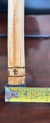 “Lake Geneva” Hiking stick, 55 1/2″ tall, blue paracord grip & lanyard, compass