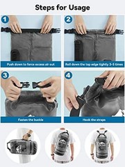 Dry Bag Waterproof for Women Men, 5L/10L/20L//40L Roll Top 30L Black