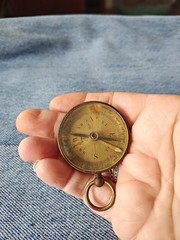 Antique Brass Compass Made In France