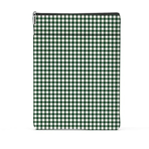 Gingham Book Sleeve,Plaid Checkered Book Sleeve Pouch Army Green Checkered 1369