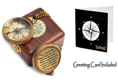 Solid Brass Directional Engraved Compass Jeremiah 2911 Christian Gifts
