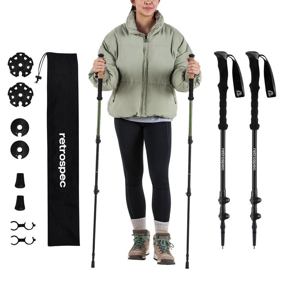 Adjustable Collapsible Hiking Poles for Men & Women Retrospec Solstice