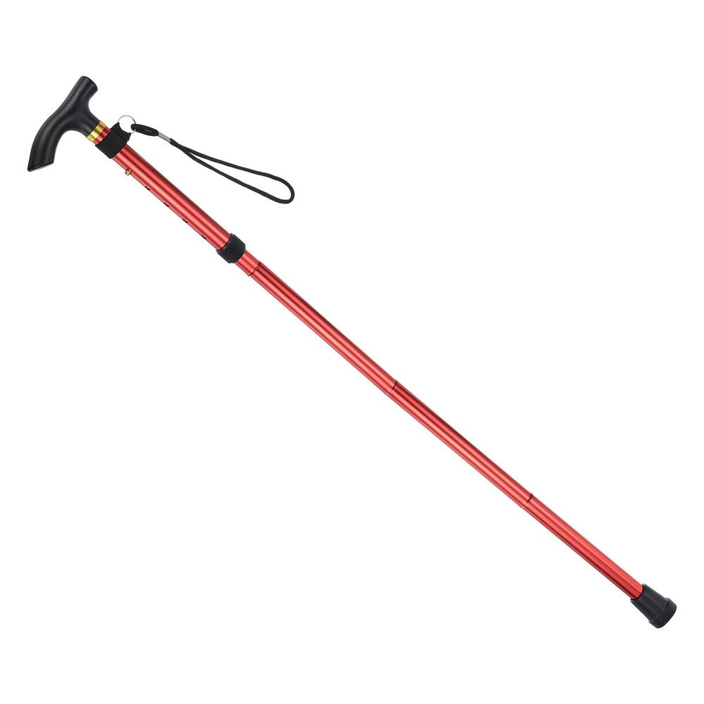 Trekking Poles, Collapsible Hiking Pole 33-37 Inch Folding Aluminum Alloy Red