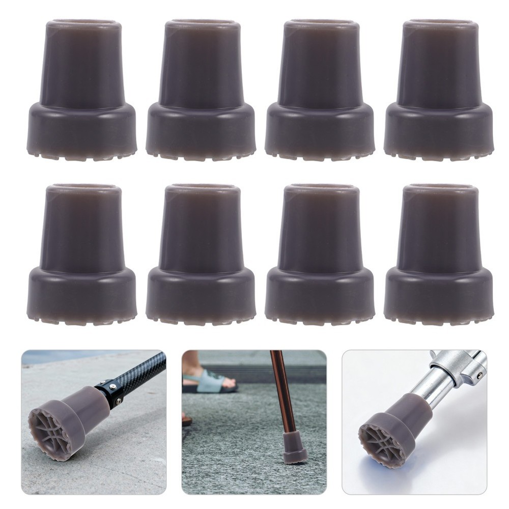 12Pcs Non Slip Rubber Tips for Canes Heavy Duty Durable Replacement Grey Set