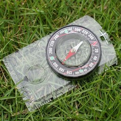 4 Pcs Outdoor Compass with Adjustable Declination,Magnifier,Ruler,Scale. Mult…