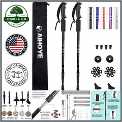 Adjustable Trekking Poles, Lightweight Aluminum with Non-Slip Grip for Comfort