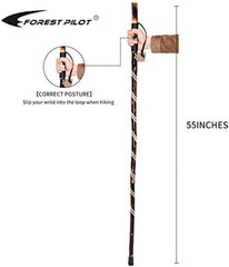Handcrafted Nature Wood Hiking Stick 55 Inches Long – with Hand Strap and Rub…