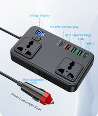 150W Auto Inverter 12V 24V DC to 110V 220V AC Output Digital Display USB