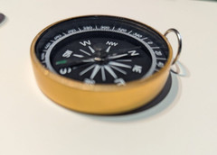 Pocket Compass Outdoors Navigation Compass with Key Ring Yellow 10 pack