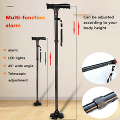 Camping Hiking Walking Stick 5-Level Height Adjustable Folding Walking Cane