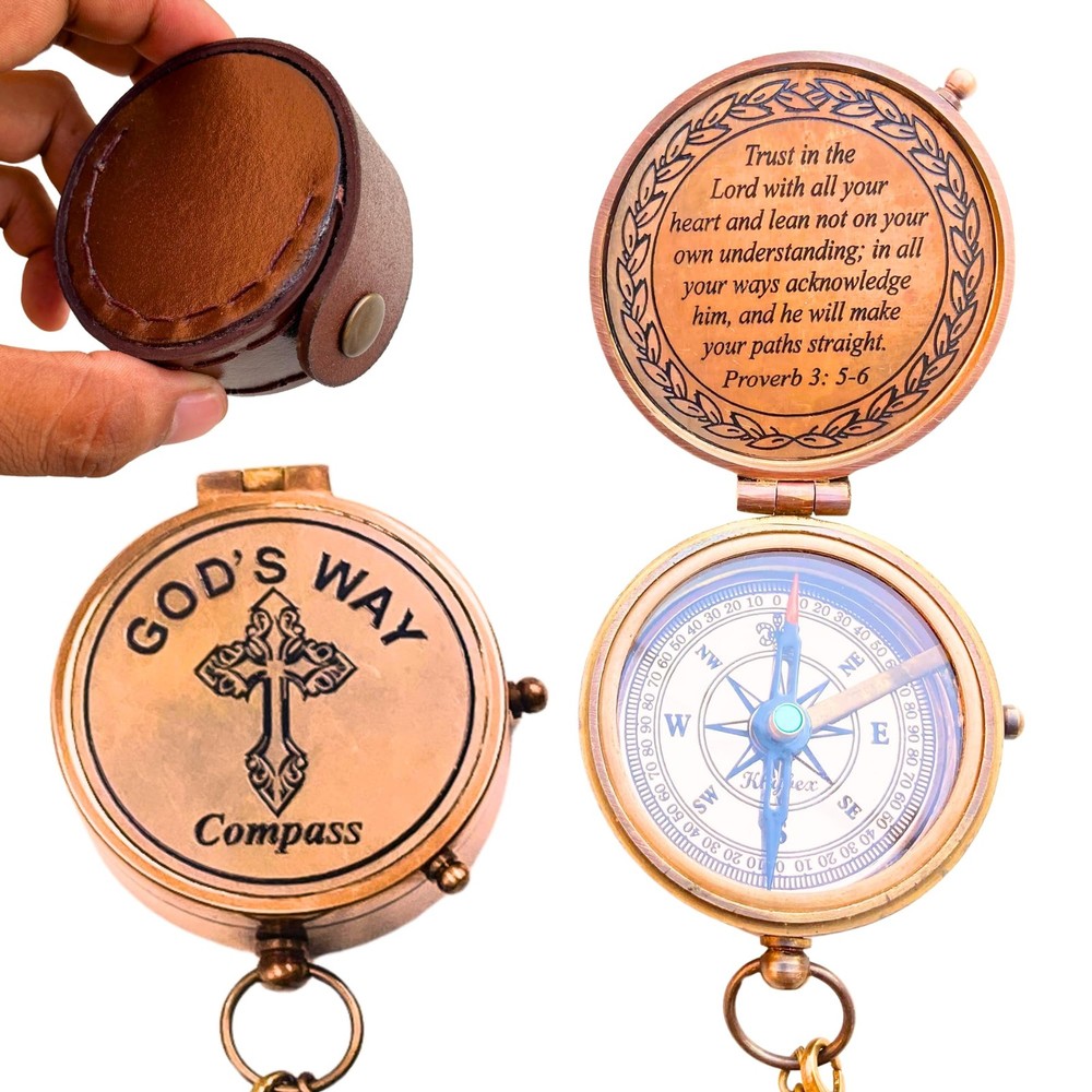 God’s Way Compass Baptism Graduation Gift for Boys Men Inspirational