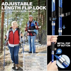 Covacure Trekking Poles Collapsible Hiking Poles – Aluminum Alloy 7075 Trekking