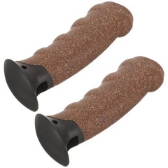 2Pcs Sturdy Cork Cane Handle Grip Replacement for Hiking Poles Yellow