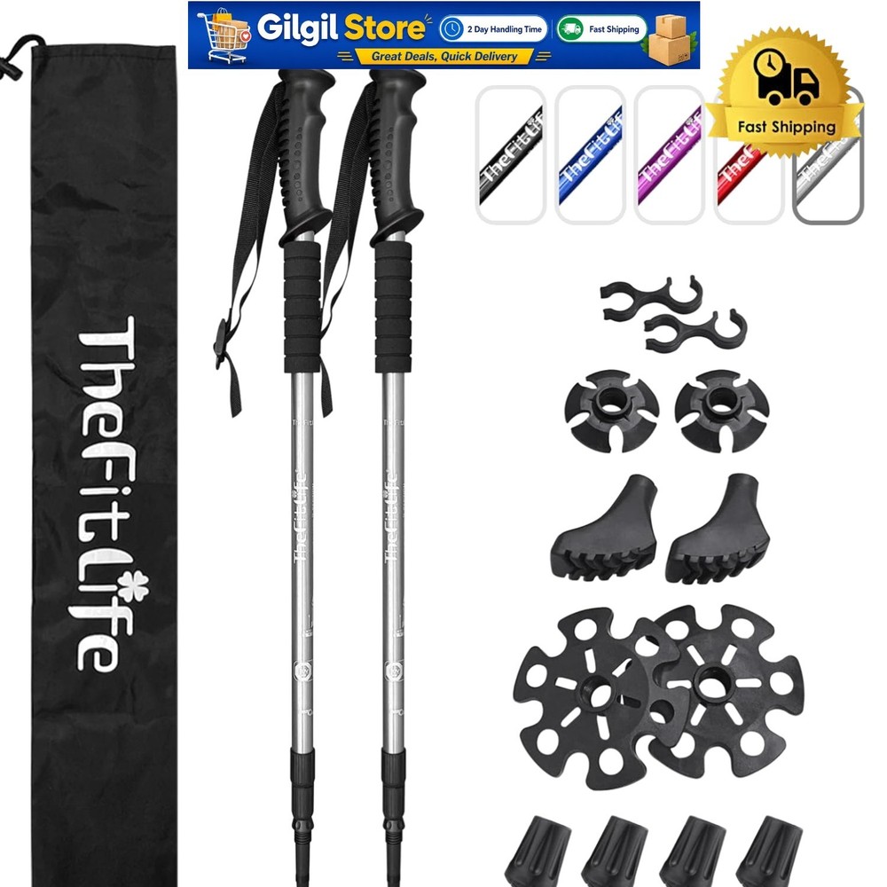 All-Terrain Ultra-Light Trekking Poles – Adjustable 2-Pack with Comfort Grips