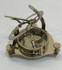 Silver Sundial Pocket Compass 3″ for Hiking, Camping & Nautical Outdoor Use