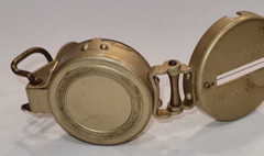 Vintage Lensatic Compass Liquid Filled Metal Case Made In Taiwan Clip-On