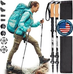Bastones de trekking de fibra de carbono: bastones de senderismo plegables.neuvo