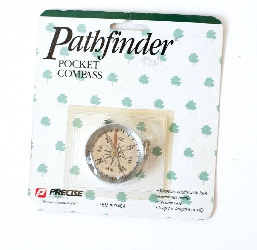 Pathfinder Pocket Compass Precise Item #23404 Magnetic needle w/ lock, chrome