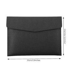PU Leather A4 File Folder Document Holder Waterproof Portfolio Envelope Black