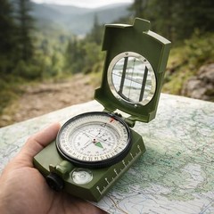 Hiking Compass for Survival, Lensatic Compass – Water-Resistant & Durable for