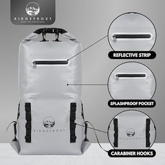 Ridgefrost 20L Dry Bag | Waterproof w/2 Compartments | Dry Bag for Light Grey