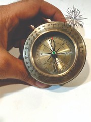 3″ Personalized nautical folding magnifier compass direction with leather box