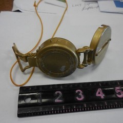 Vintage Lensatic Compass Liquid Filled Clip On–broken