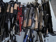 Outdoor Products foldable Trekking Walking Hiking Poles Sticks. Pairs only.