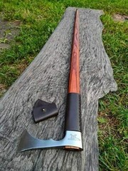 Walking Stick AXE | ROSE Wood Handle, Carbon Steel | Best Gift For Grand Parents