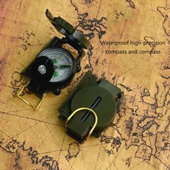 Outdoor Survival Compass Mountaineering Camping Plastic Military Green Flip-top