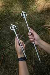 Tethering pole/peg for small dogs, made of 420 stainless steel, 30cm, 360-degree