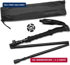Travel Folding Trekking Hiking Pole with Carrying Case,Collapsible Cane Adjustab