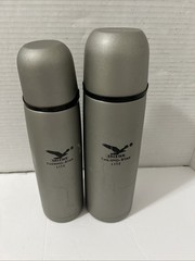 2-Salewa Thermos Thermo Lite 1 L, Cool Grey 24 Ounce And 16 Ounce