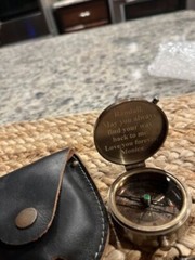 Engravable Brass Compass Nautical Antique Vintage Pocket Gift 2″ With Case