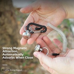 Retractable Fishing Lure Clip Magnetic Auto Lock Stainless Steel Wire 20-100cm